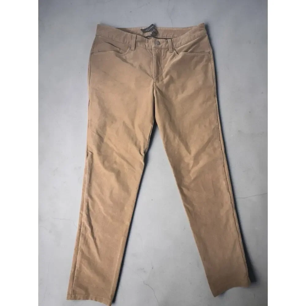 Lululemon ABC Pants Mens 33x30 Slim Fit Khaki Tan Stretch Chino - Picture 1 of 7